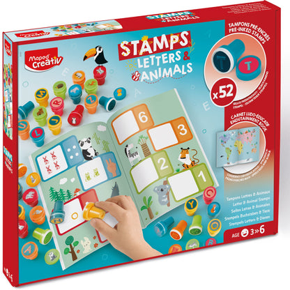 JUEGOS CREATIVOS, SELLOS ALFABETO Y ANIMALES