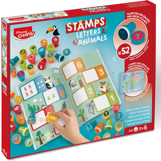 JUEGOS CREATIVOS, SELLOS ALFABETO Y ANIMALES