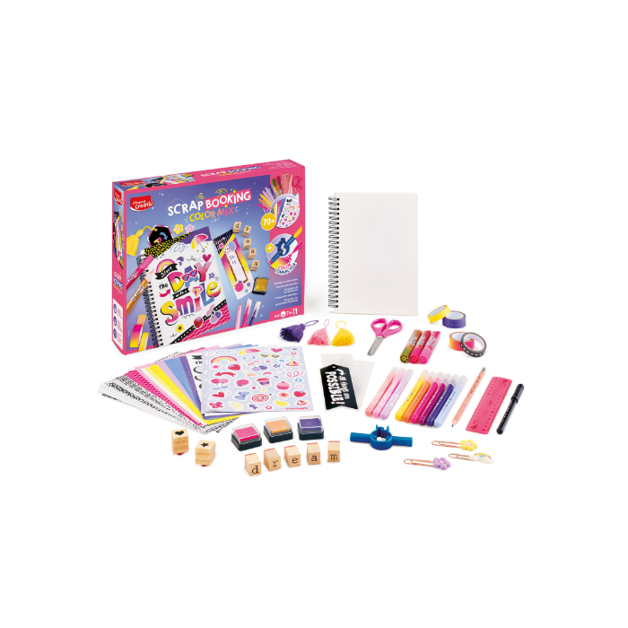 JUEGOS CREATIVOS, CAJITA SCRAPBOOKING - COLOR MIX