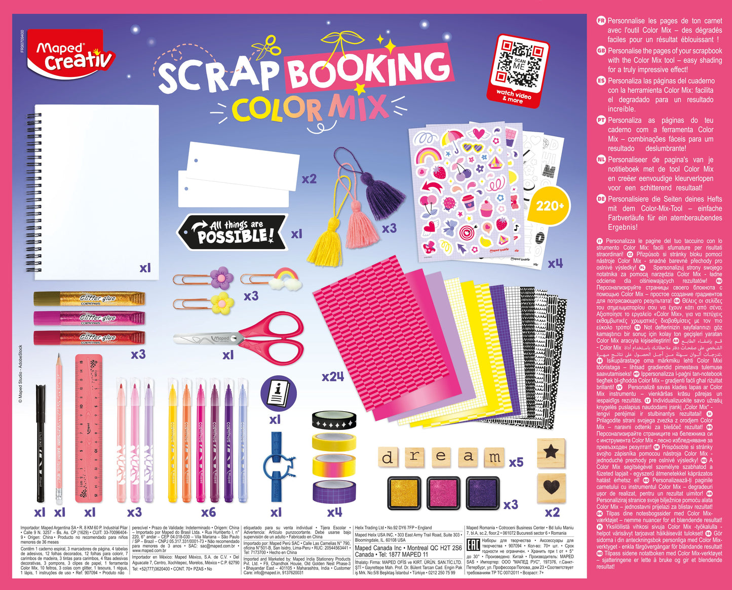 JUEGOS CREATIVOS, CAJITA SCRAPBOOKING - COLOR MIX