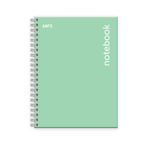 CUADERNO EN ESP. (8.5 x 5.5) TD 100H VERDE PASTEL