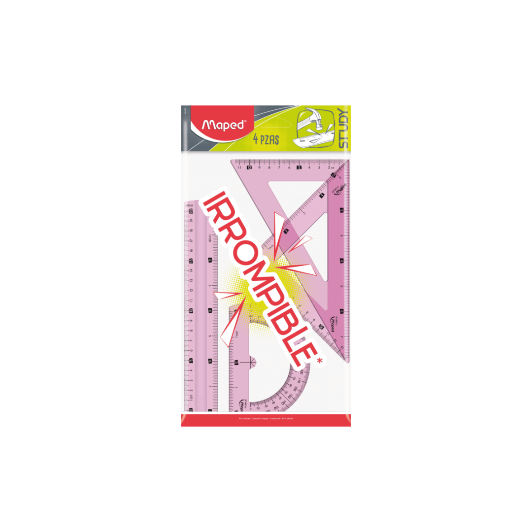 JUEGO DE REGLAS 20CM/8IN 4P STUDY IRROMPIBLE