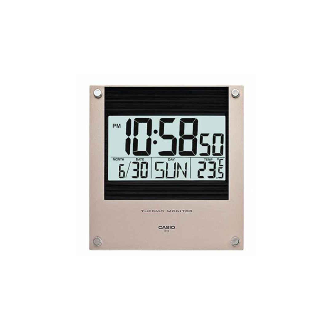 RELOJ CASIO DE PARED TERMO MONITOR NEGRO