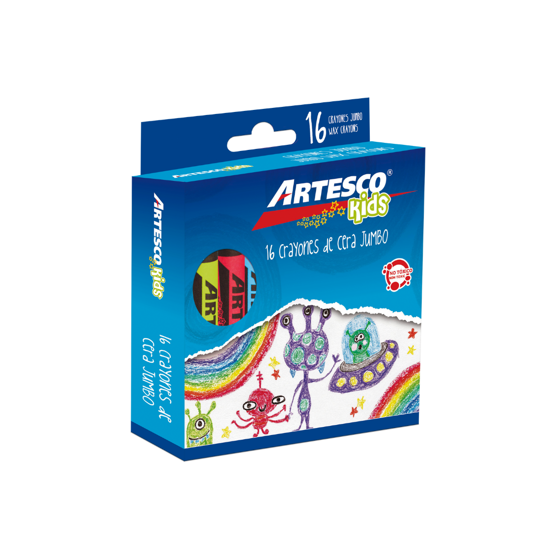 JUEGO CREYONES DE CERA PEQ. 16/1 (Artesco) PAQ. 96