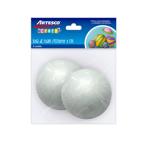 BOLAS DE ESTEREOFOAM 8CM 2/1 BLISTER UNIDAD 1