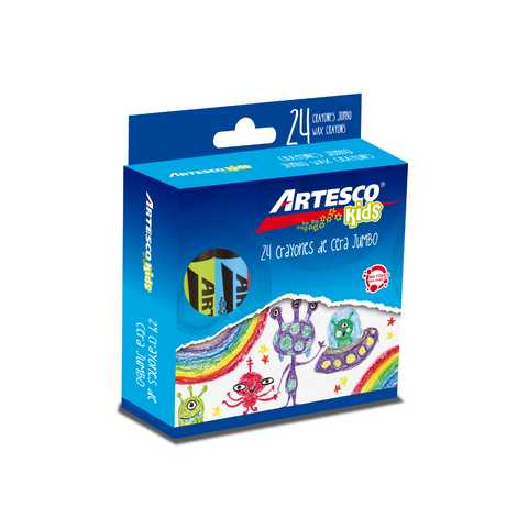 JUEGO CREYONES DE CERA JUMBO 24/1 (Artesco) PAQ. 12