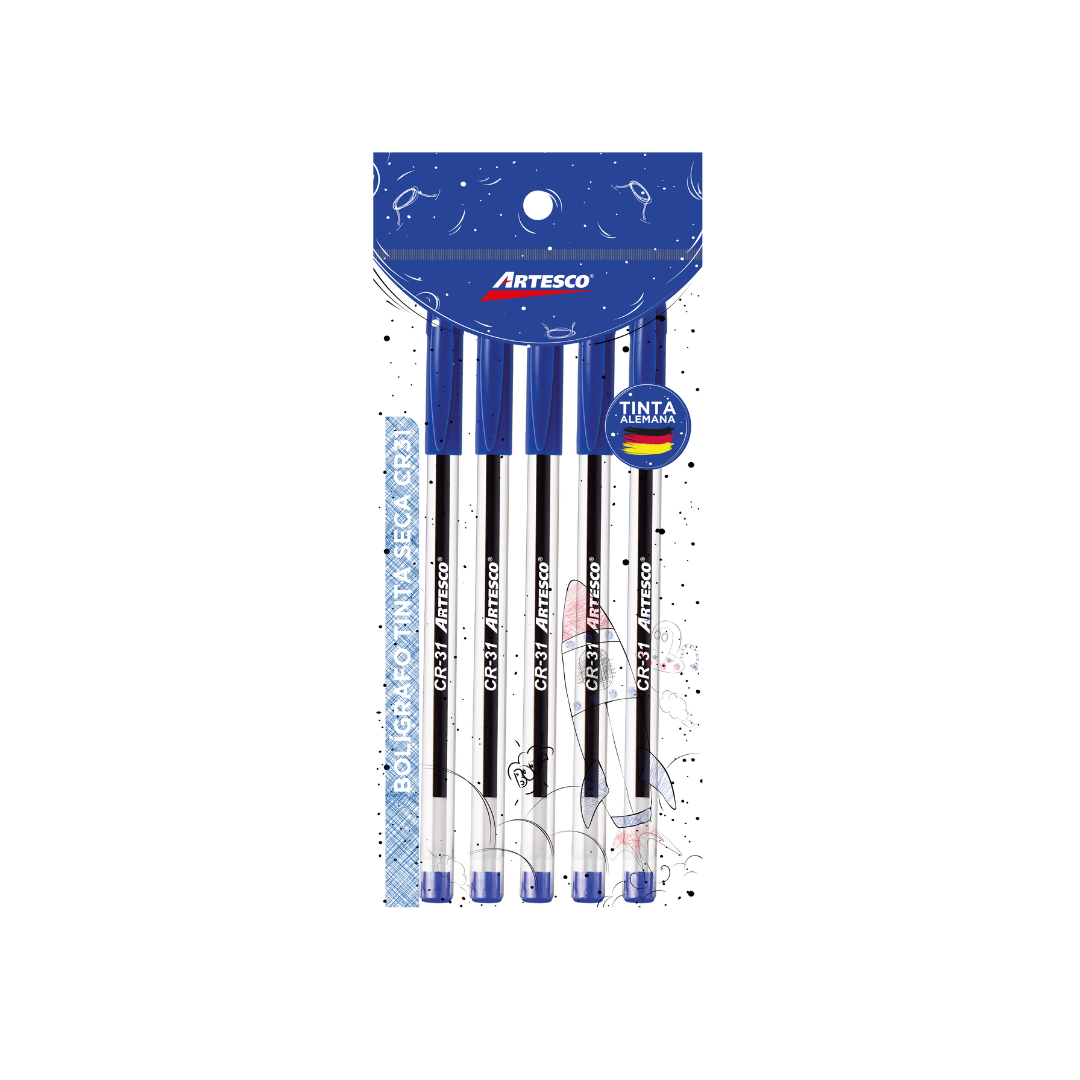 BOLIGRAFOS TINTA SECA CR-31 AZUL 6/1 BL