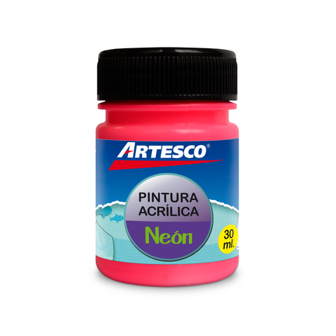 PINTURA ACRILICA MATE NEON 30ML ROSADO PAQ. 12