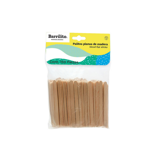 PALITOS DE MADERA NATURAL (7.5 X 0.7)cm 150/1 BLISTER