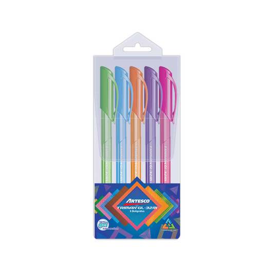 BOLIGRAFOS TRIMAX GL-32 Surtidos  5/1 BL PAQ. 24