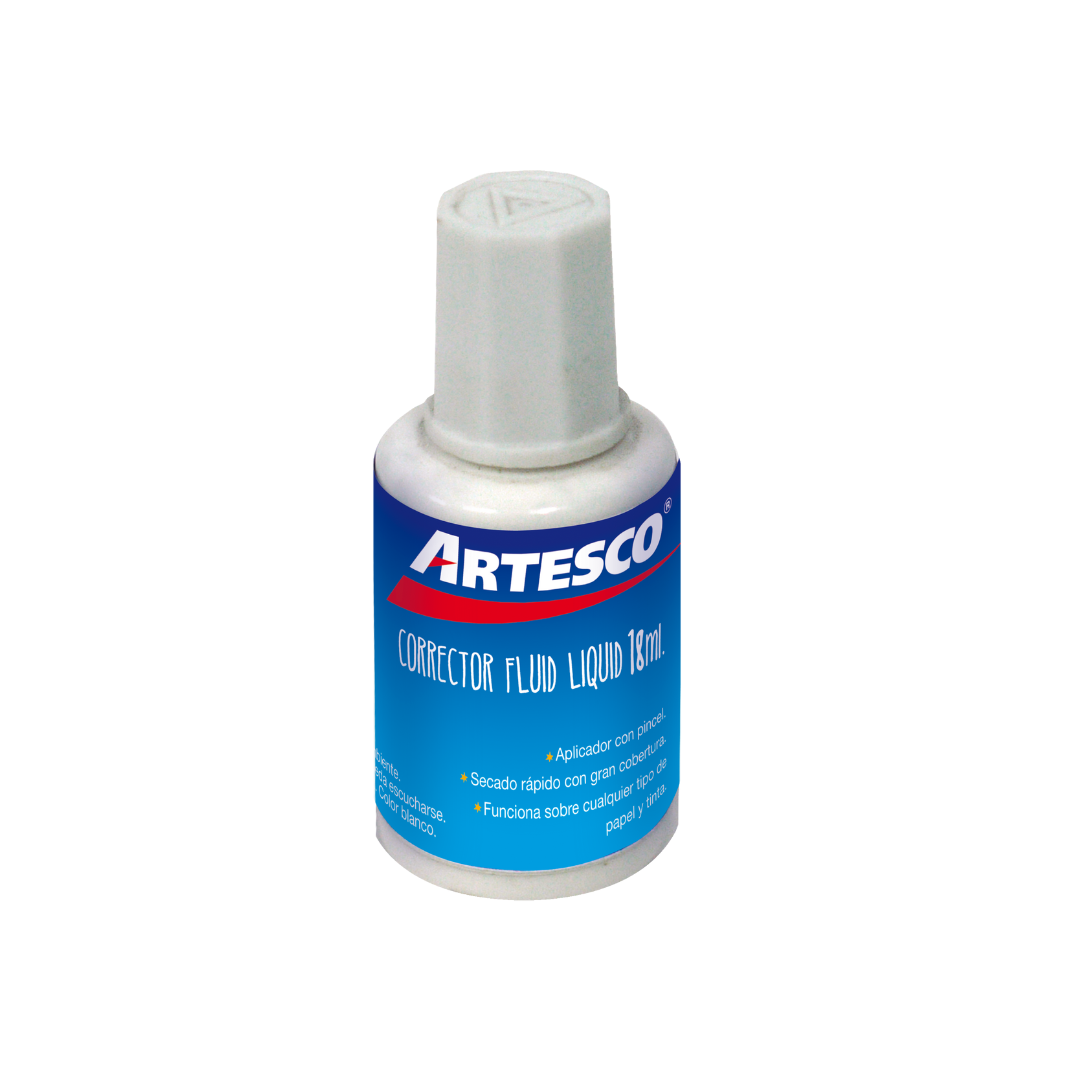 CORRECTOR LIQUIDO BLANCO 18ML (ARTESCO) PAQ. 12