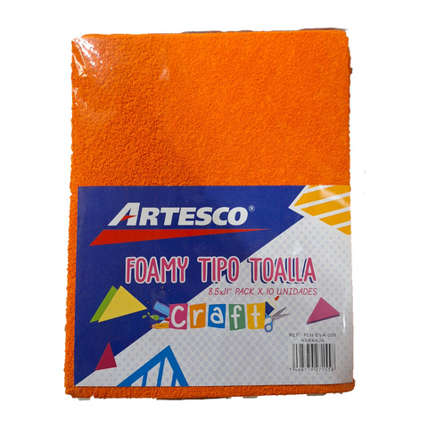 FOAMY T/TOALLA (8.5 X 11) NARANJA 10/1