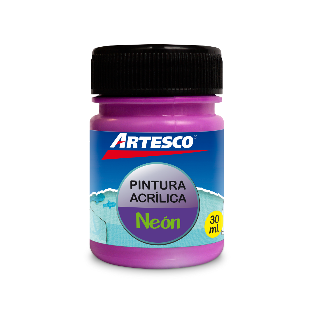 PINTURA ACRILICA MATE NEON 30ML MORADO PAQ. 12