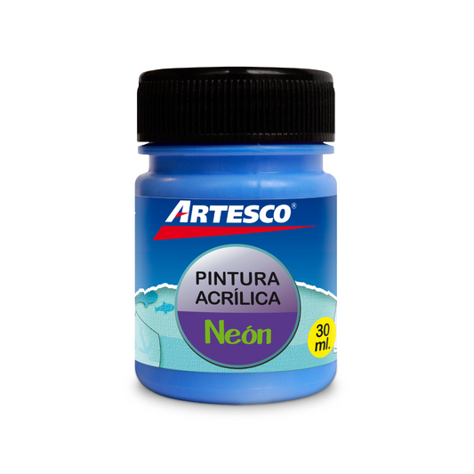 PINTURA ACRILICA MATE NEON 30ML AZUL PAQ. 12