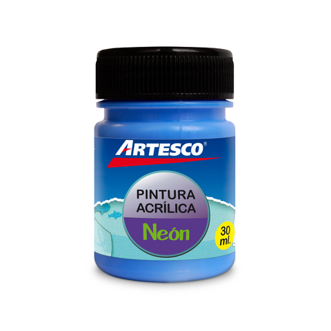 PINTURA ACRILICA MATE NEON 30ML AZUL PAQ. 12