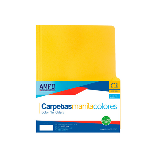 FOLDERS MANILA (8.5 X 11) 10/1 COLORES SURTIDOS