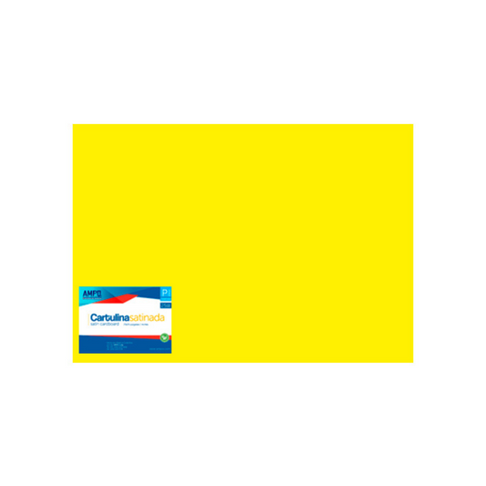 CARTULINA SATINADA (22 X 25) AMARILLO PAQ. 25