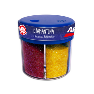 ESCARCHA DIAMANTINA EN DISPENSADOR 6 COL. METALNEON 60grs PAQ. 6