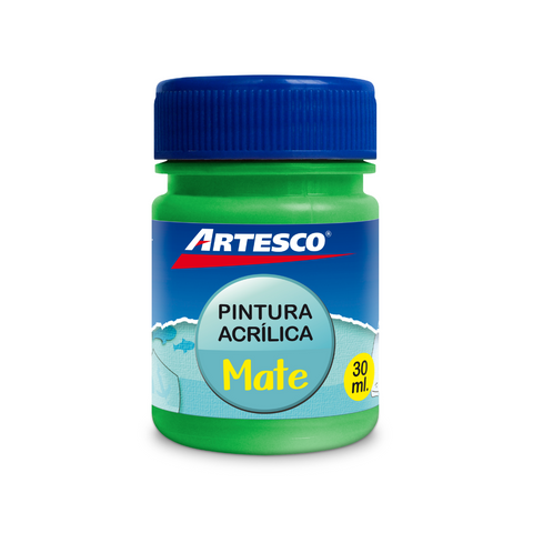 PINTURA ACRILICA MATE 30ML VERDE CLARO PAQ. 12