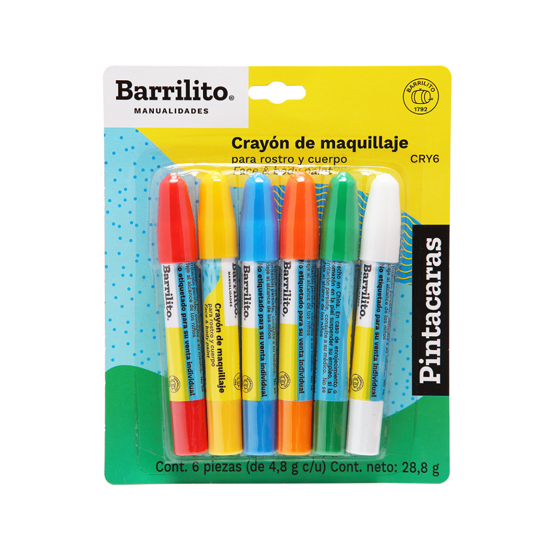 JUEGO CRAYONES PINTACARAS 6/1 SURTIDOS BLISTER