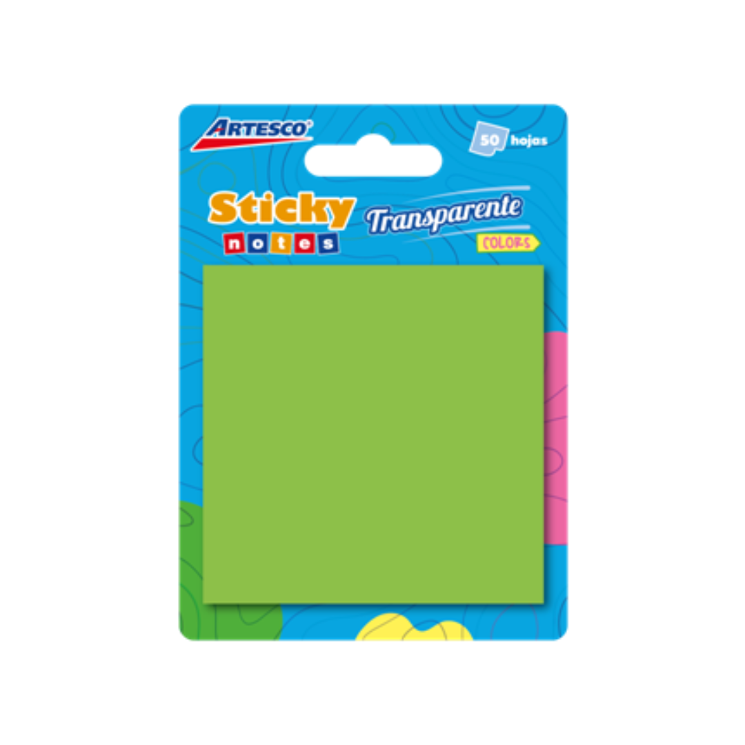 NOTAS ADHESIVAS (3 X 3) CLEAR VERDE #654