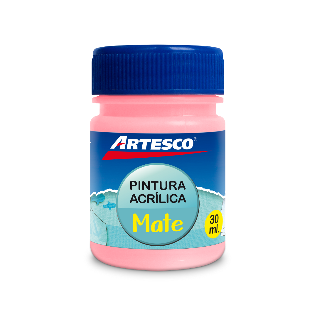 PINTURA ACRILICA MATE 30ML ROSADO PAQ. 12