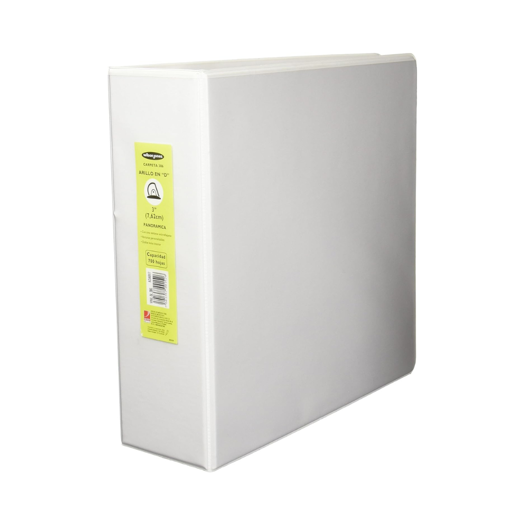 CARPETA 3" C/PLASTICO FRONTAL MATE BLANCA