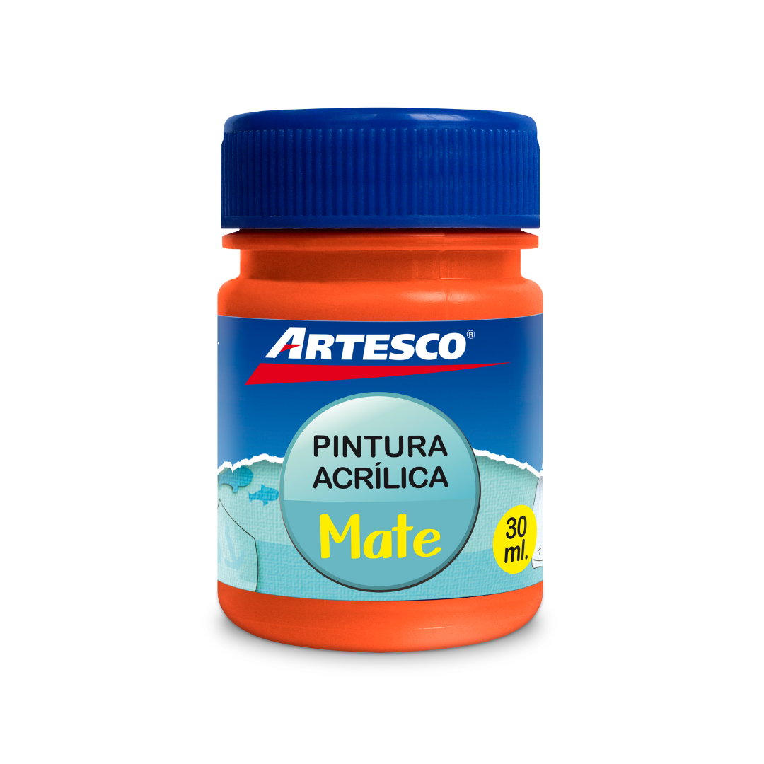 PINTURA ACRILICA MATE 30ML NARANJA PAQ. 12