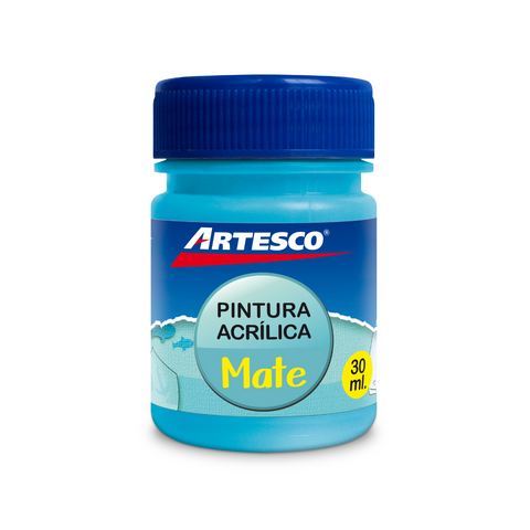 PINTURA ACRILICA MATE 30ML AZUL CELESTE PAQ. 12