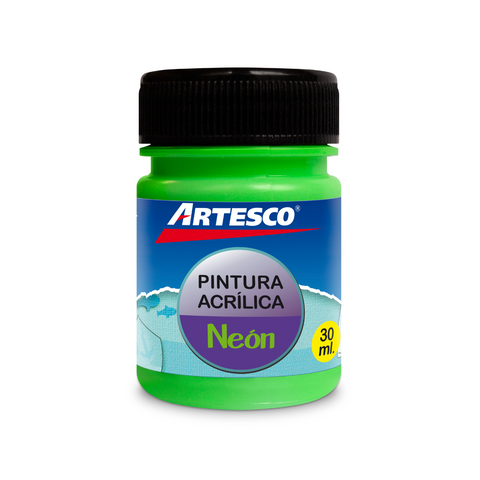 PINTURA ACRILICA MATE NEON 30ML VERDE PAQ. 12