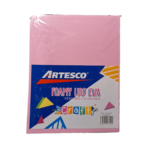 FOAMY ARTESCO LISO EVA (8.5 X 11) ROSADO