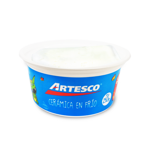 CERAMICA EN FRIO ARTESCO 250 GRS BLANCA PAQ. 12