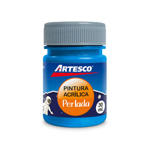 PINTURA ACRILICA PERLADA METALICA 30ML AZUL (407) PAQ. 12