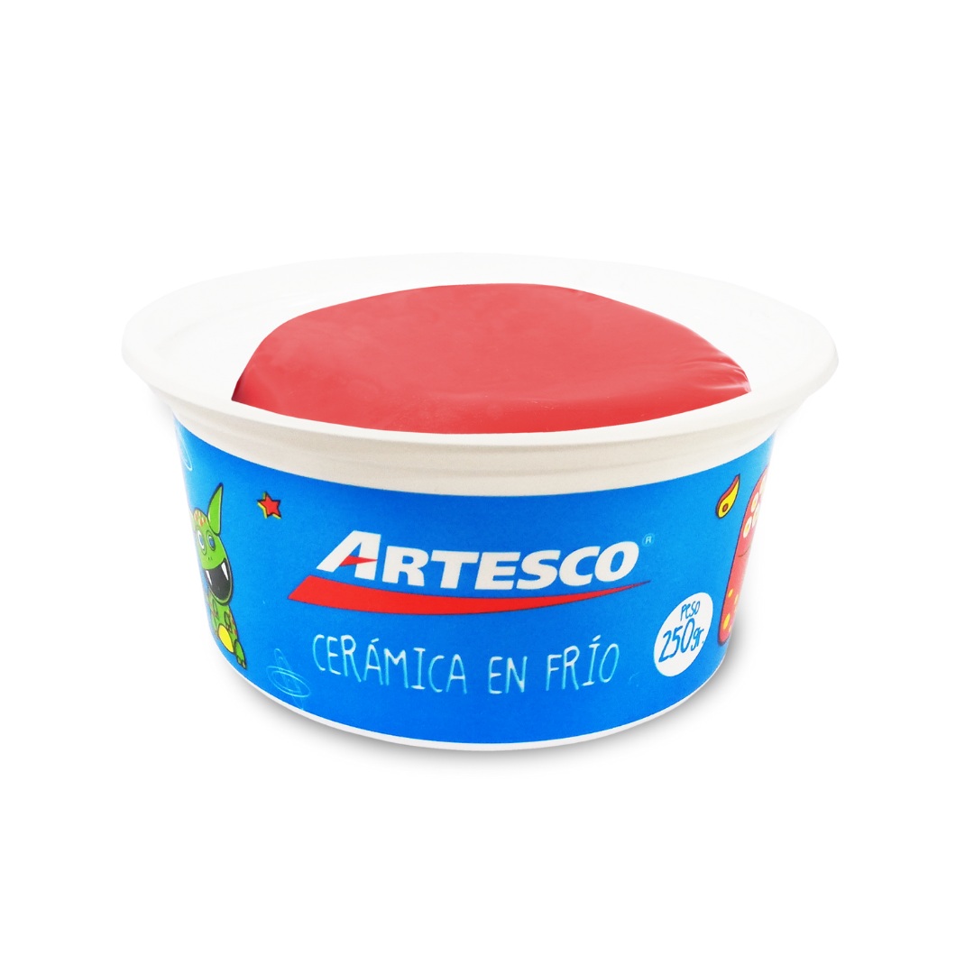 CERAMICA EN FRIO ARTESCO 250 Grs ROJO