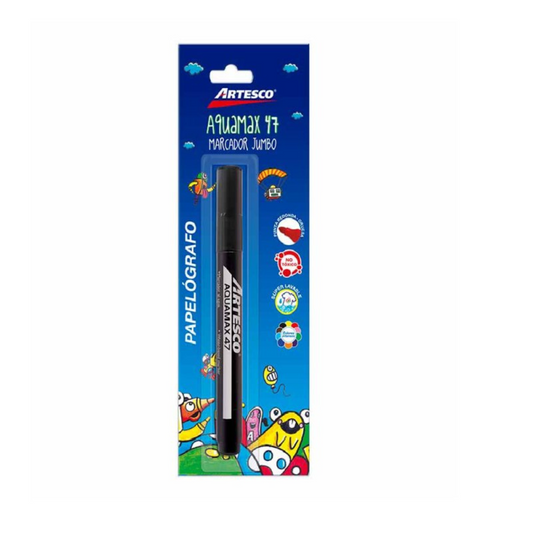 MARCADORES JUMBO AQUAMAX 47 NEGRO BLISTER