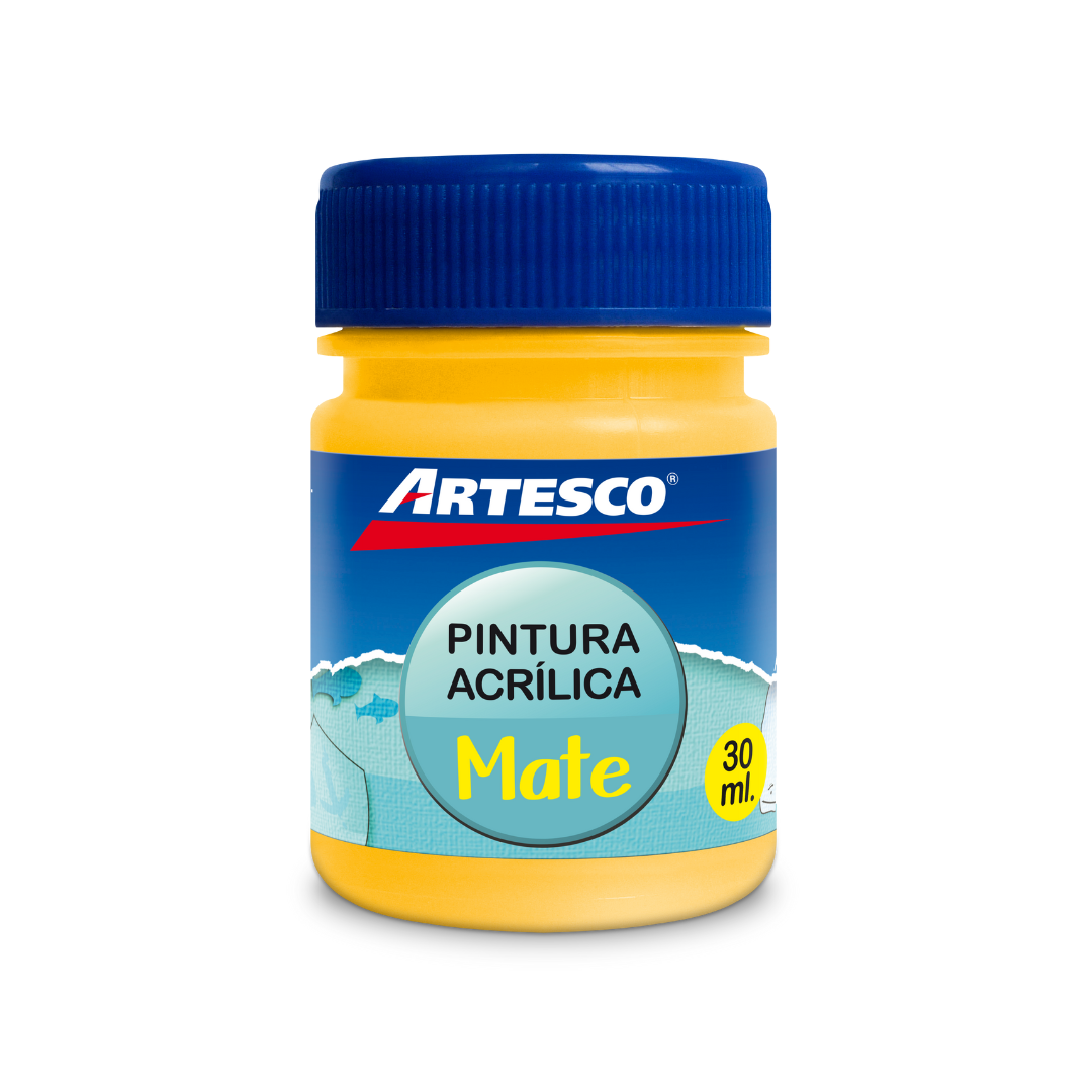 PINTURA ACRILICA MATE 30ML AMARILLO PAQ. 12