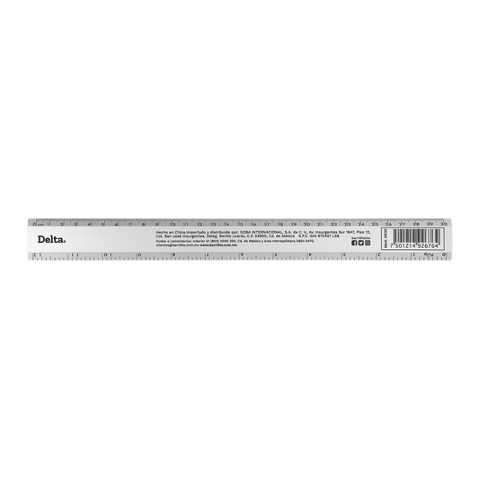 REGLA METALICA 30 CM "DELTA"