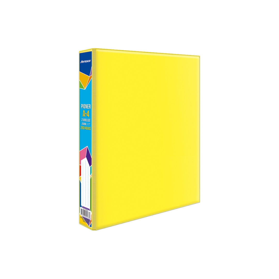 CARPETAS 1" C/PLASTICO FRONTAL AMARILLO PAQ. 48