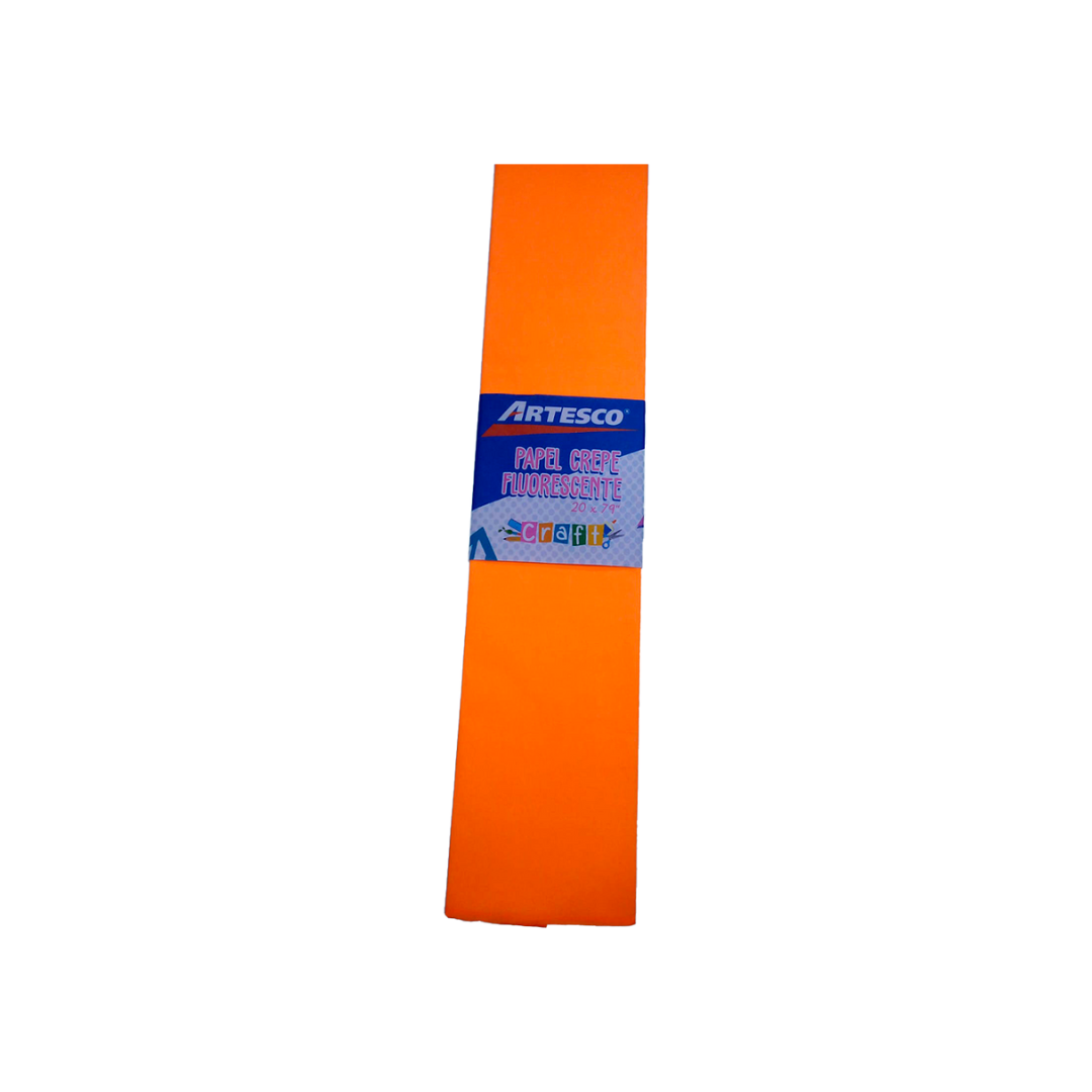 PAPEL CREPE AR FLUO. NARANJA
