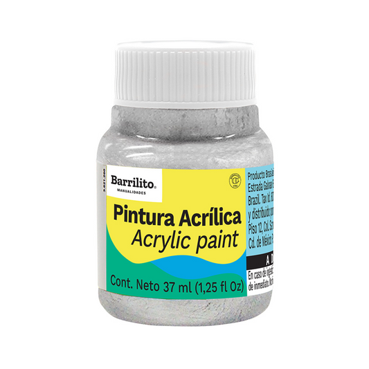 PINTURA ACRILICA METALICA 37 ML PLATA