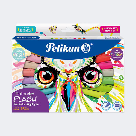 JUEGO DE MARCADORES FLASH BUHO 16/1 SURTIDOS