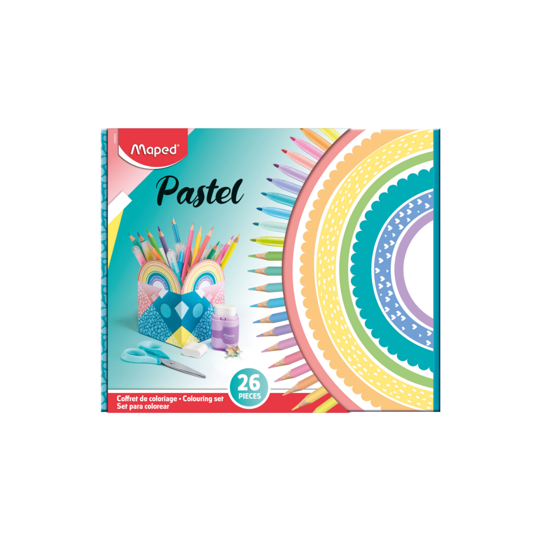 JUEGO FELPAS/LAPICES DE COLORES PASTELES KIDS 26/1