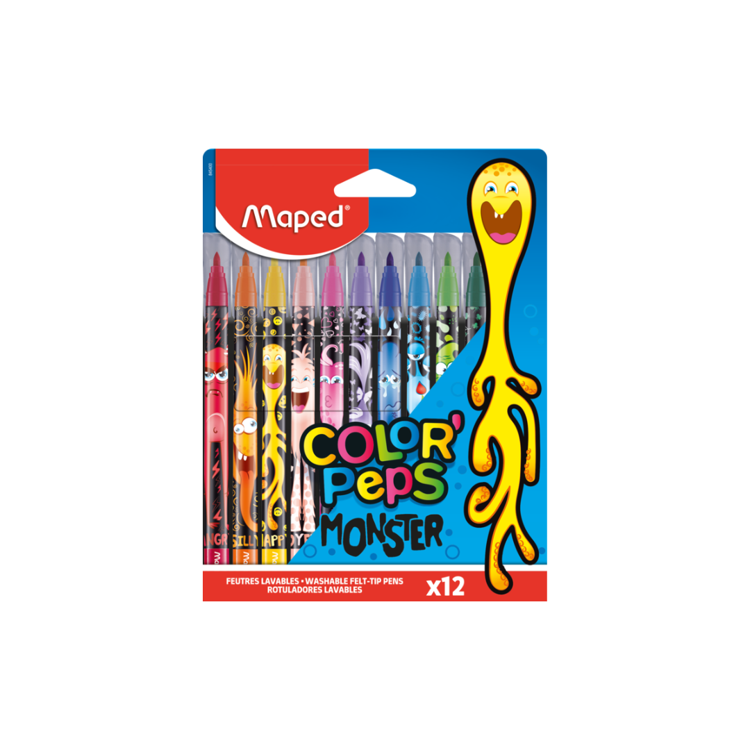 JUEGO FELPAS DE COLORES COLORPEPS MONSTER 12/1