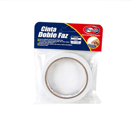 CINTA DOBLE CARA 1/2 X 11YDS CLEAR (12mm X 10m)