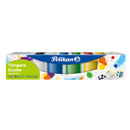 JUEGO TEMPERA 6/1 C/PALETA Y PINCEL (25ML)