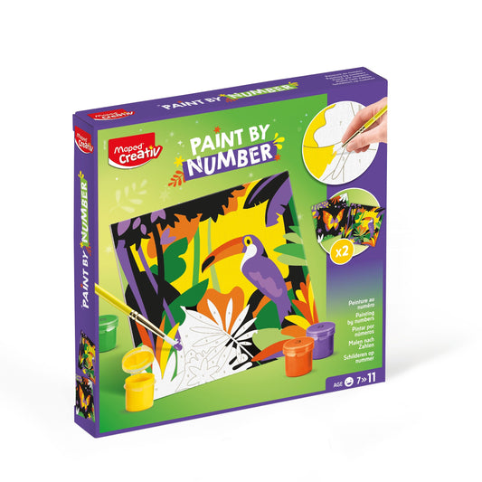 JUEGOS CREATIVOS, PAINT E Y NUMBER JUNGLE PAROT/BUTTLERFLY