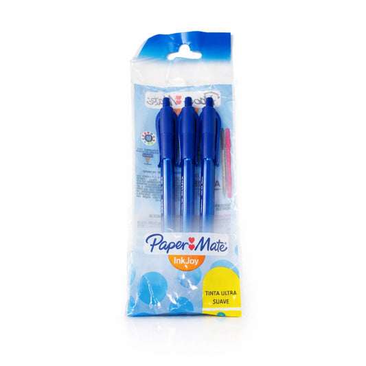 BOLIGRAFOS INKJOY 100 RT  3/1 AZUL