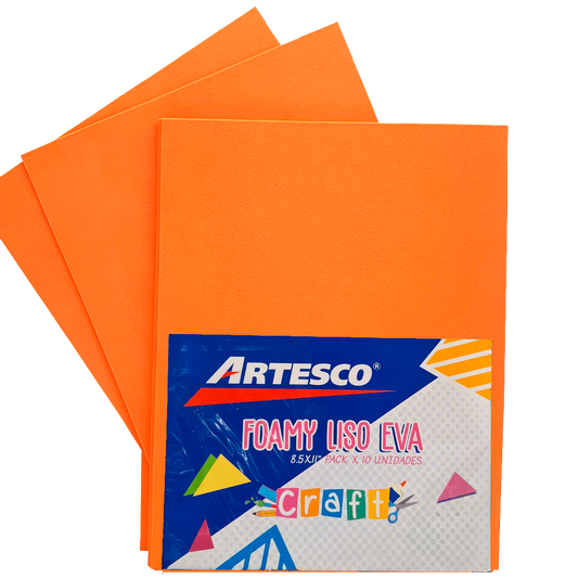 FOAMY ARTESCO LISO EVA (8.5 X 11) NARANJA