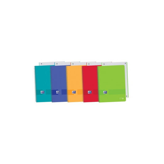 CUADERNO EN ESPIRAL A4  80H 1 DIV. POLIPROPILENO SURTIDOS