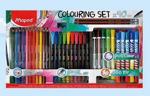 JUEGO DE LAPICES COLORES + MARCADORES + FELPAS 40PZS